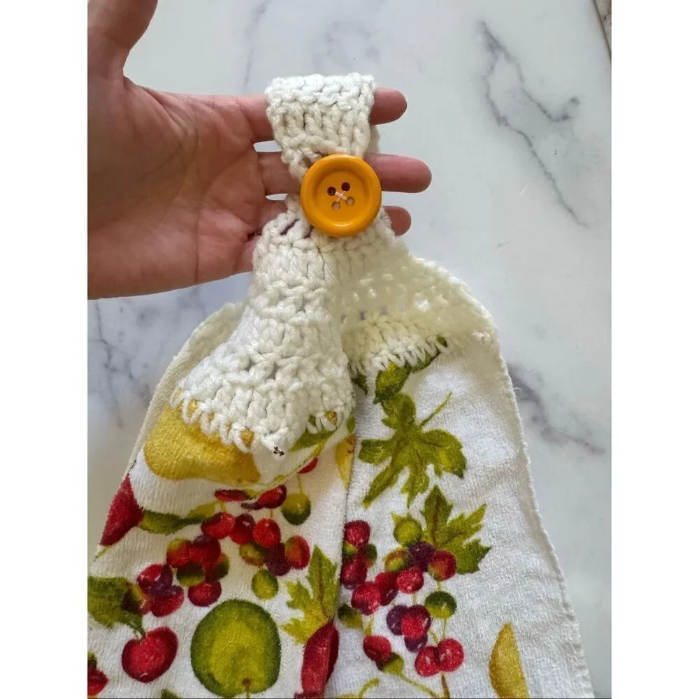 3 kitchen tea towels homemade knit cottage Home is with you rooster country